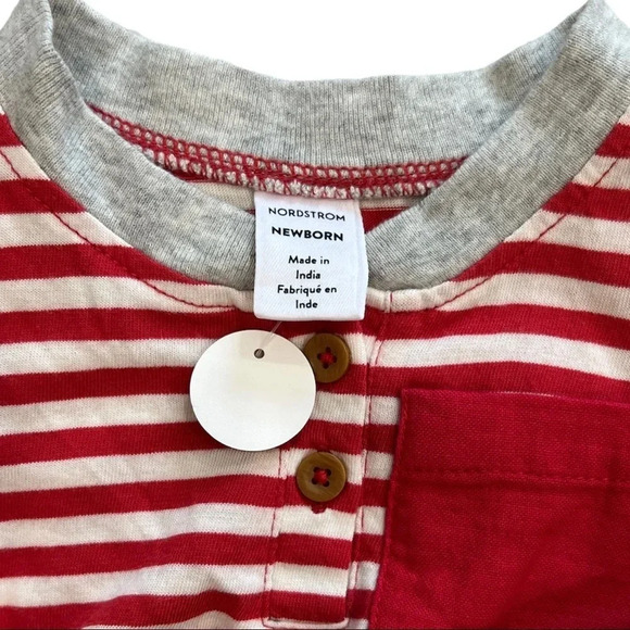 Nordstrom Red Striped Baby Shorts Set Newborn - Picture 2 of 2